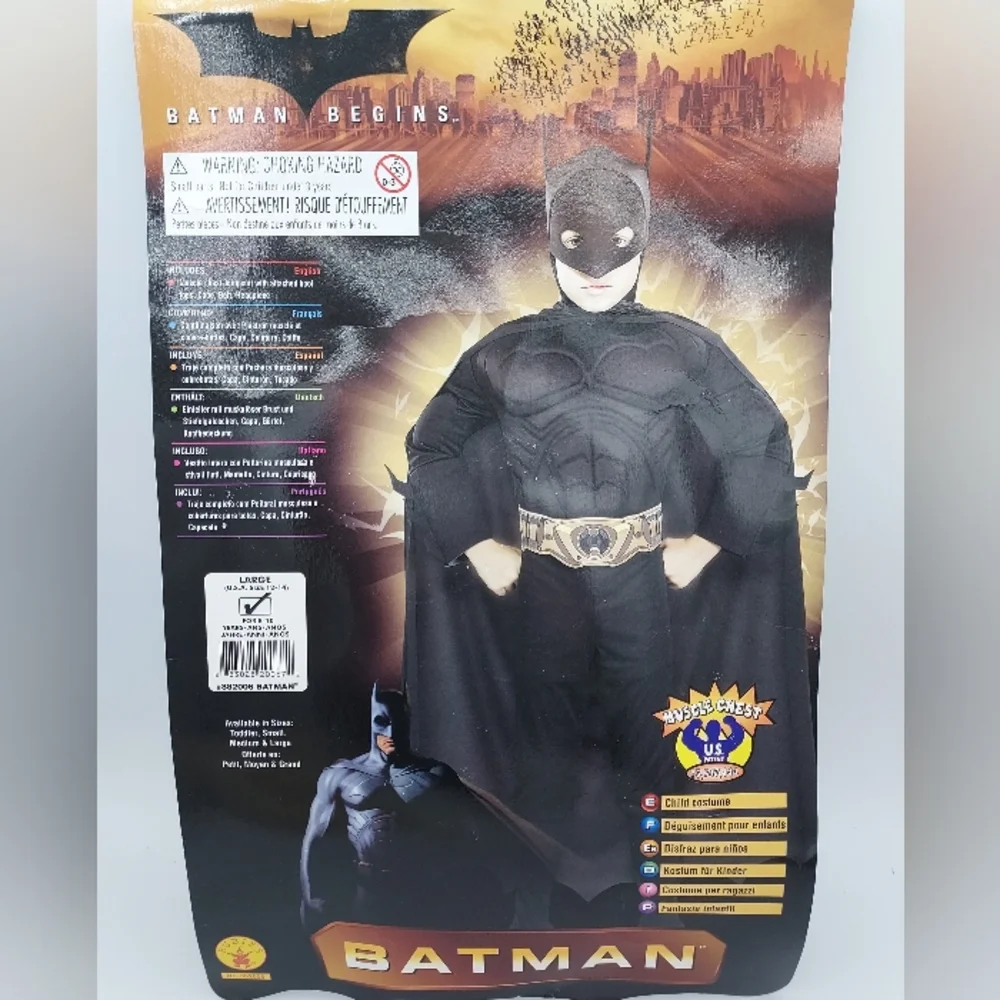 *SHIPS SAME/NEXT DAY!* New Kids Batman Muscle Chest Costume - Size USA 12-14